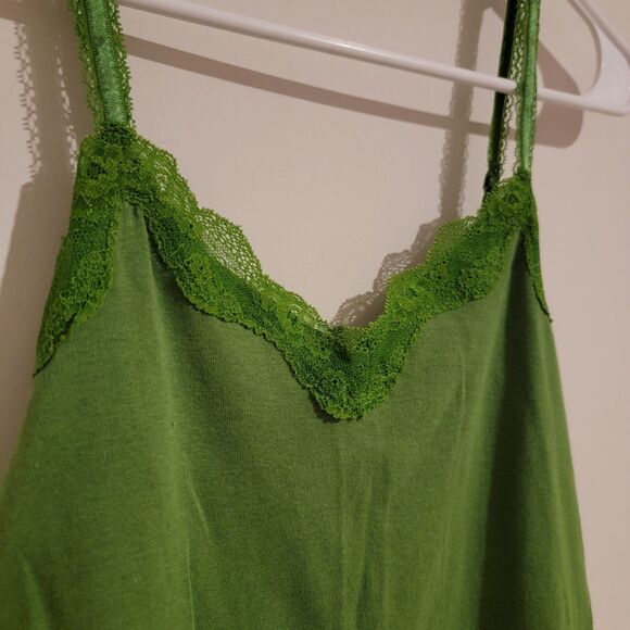 Y2K Old Navy Womens Cami Lace Trim Size Small Tank Green Fairy 90S - Picture 3 of 6